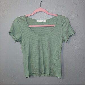 Altar'd State Green Short Sleeve Crop Top